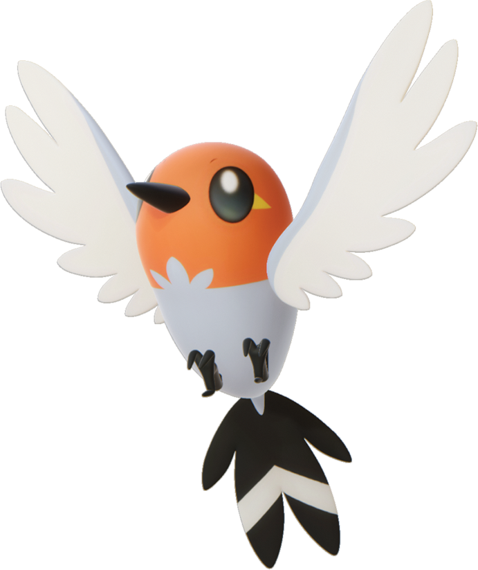 Animated Flying Orange Black Bird PNG Image