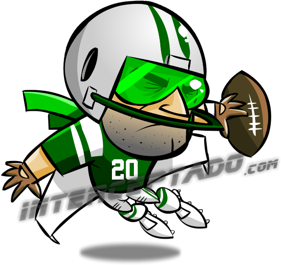 Animated Football Player Diving Catch PNG Image