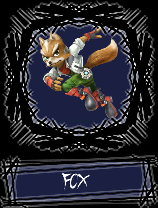 Animated Fox Character Action Pose PNG Image