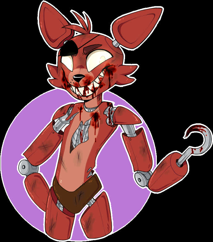 Animated Foxy Pirate Robot PNG Image