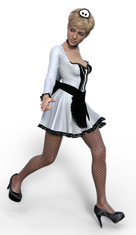 Animated French Maid Costume PNG Image