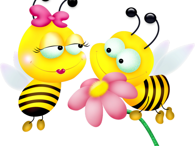 Animated Friendly Beeswith Flower PNG Image