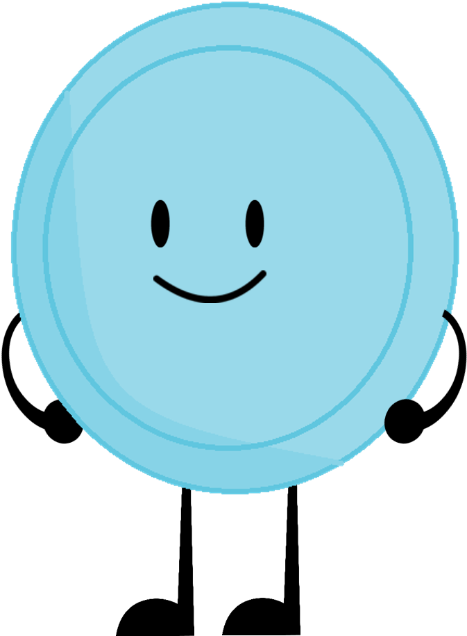 Animated Frisbee Character Smiling PNG Image