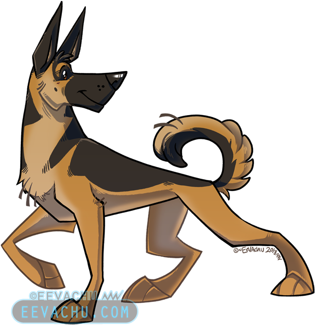 Animated German Shepherd Character PNG Image