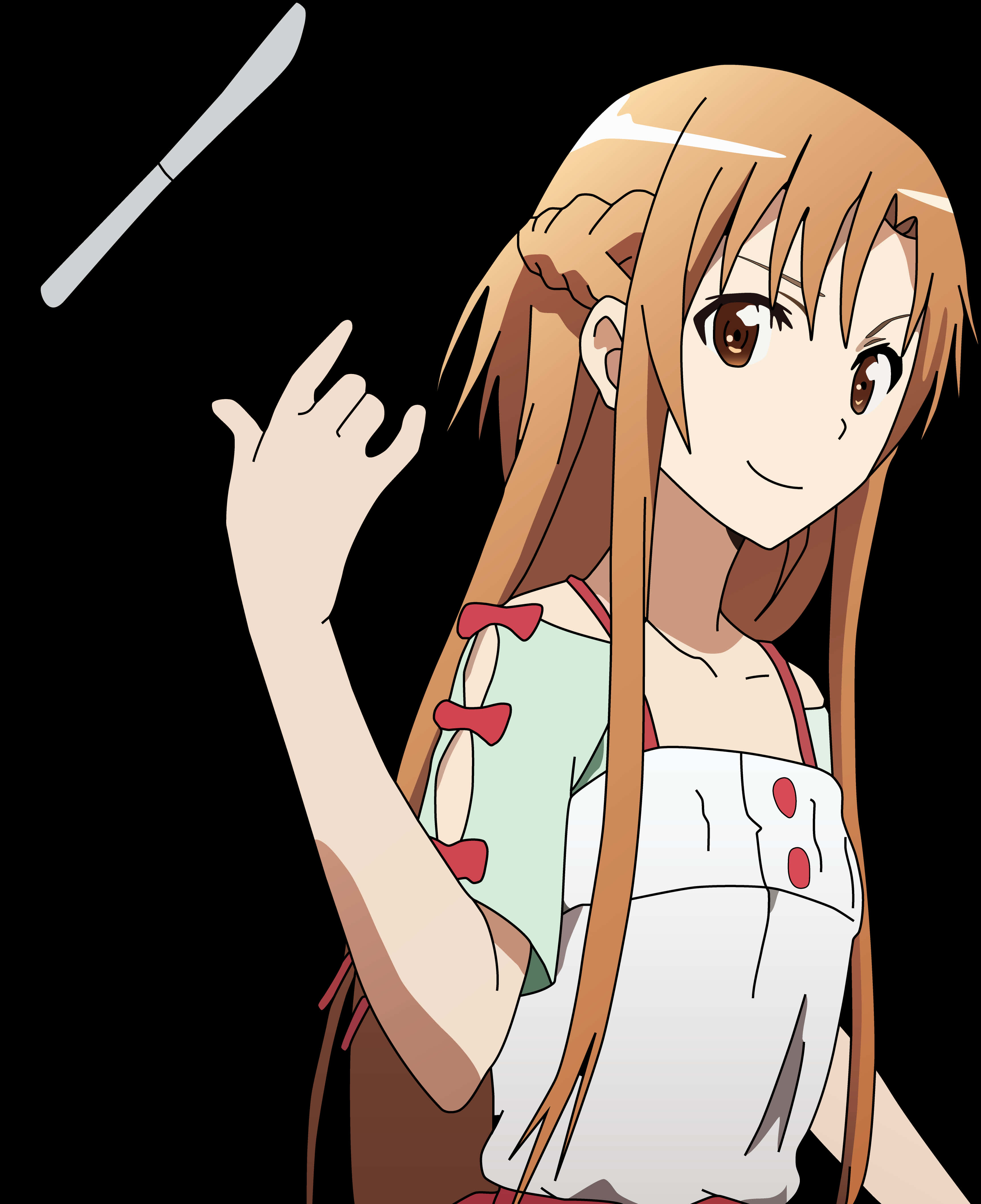 Animated Girl Catching Knife PNG Image