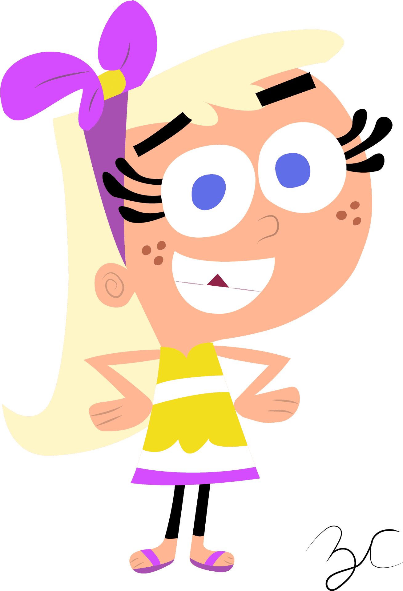 Animated Girl Character Posing.png PNG Image