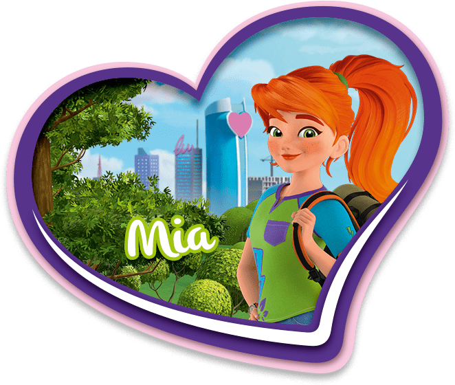 Animated Girl Heart Frame Mia PNG Image