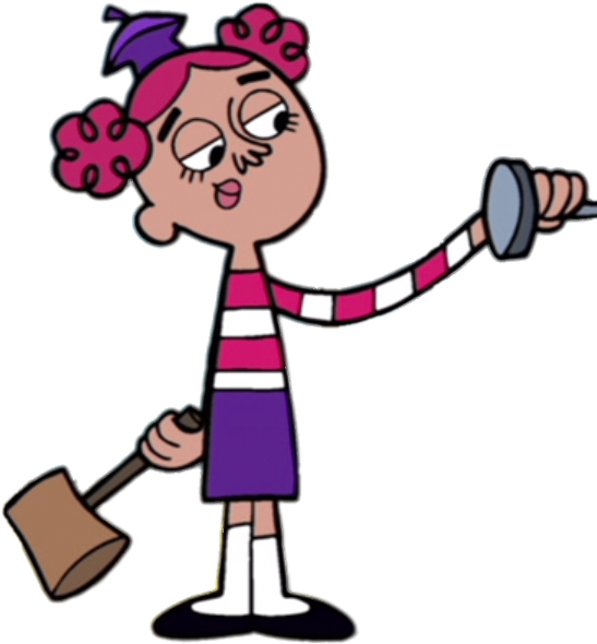 Animated Girl Holding Magnifying Glass PNG Image