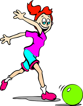 Animated Girl Playing With Ball PNG Image