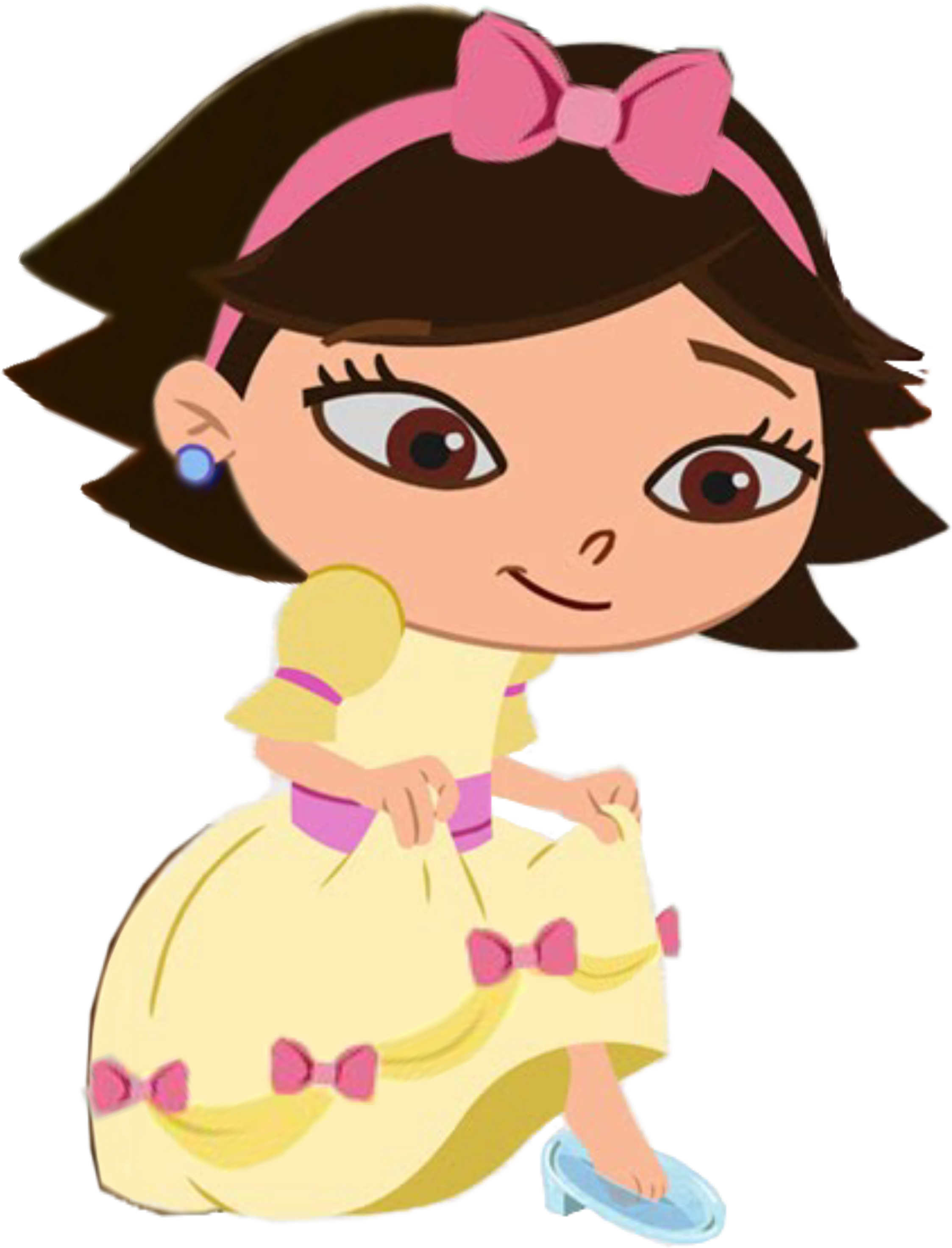 Animated Girlin Yellow Dress PNG Image