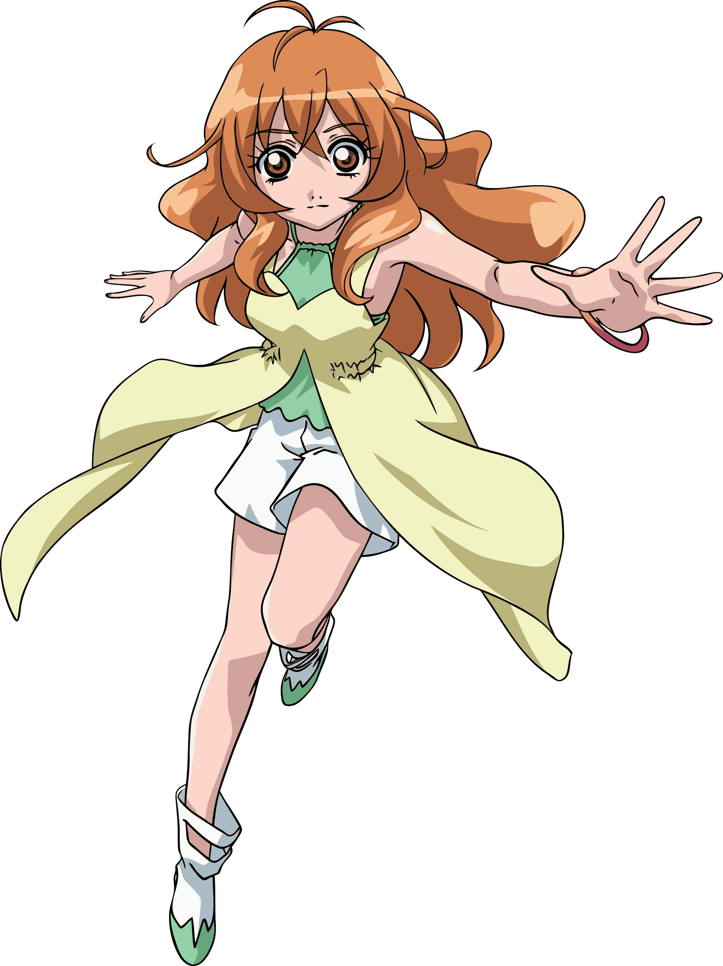 Animated Girlin Yellow Dress PNG Image