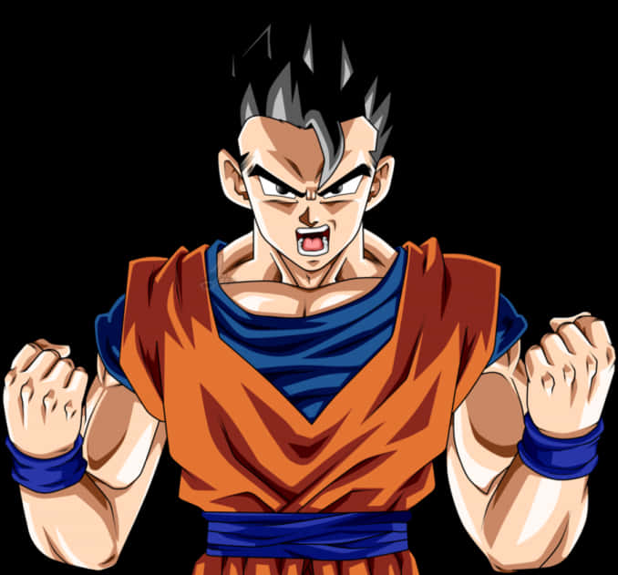 Animated Gohan Readyfor Battle PNG Image