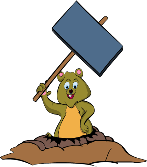 Animated Gopher Holding Signboard PNG Image