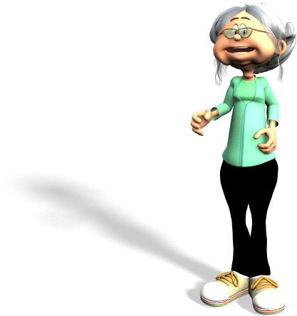 Animated Grandma Character PNG Image