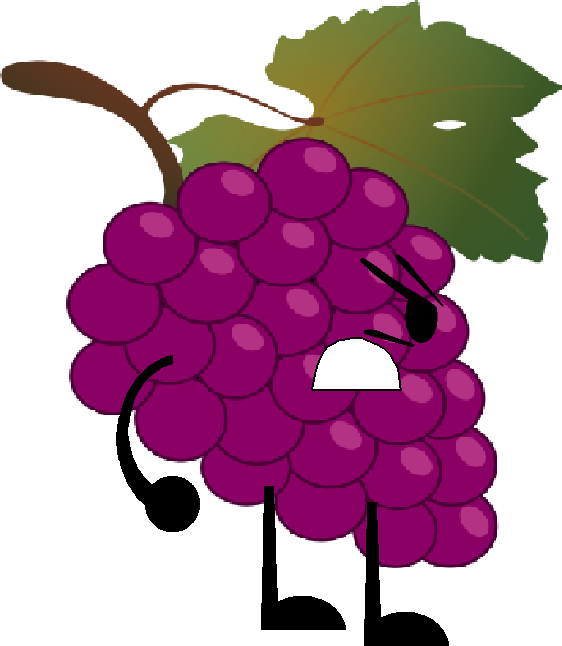 Animated Grape Character PNG Image