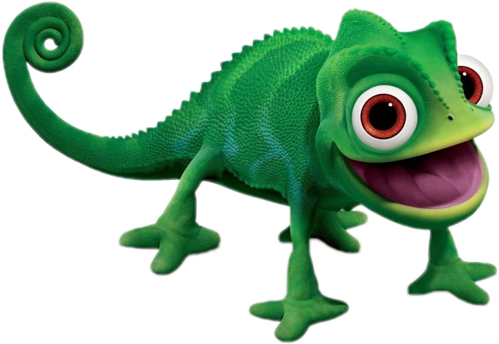 Animated Green Chameleon Character PNG Image