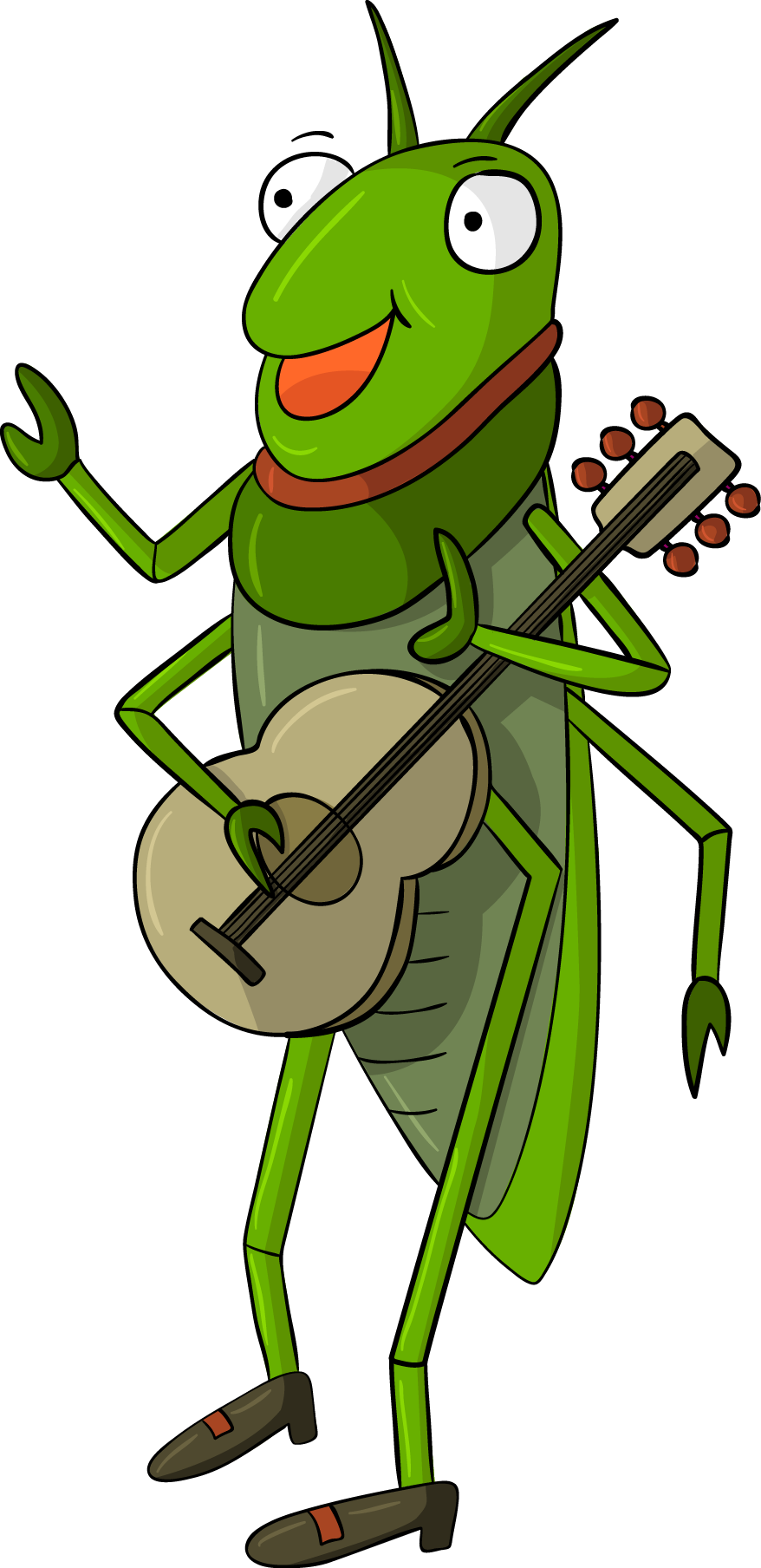 Animated Guitar Playing Grasshopper PNG Image