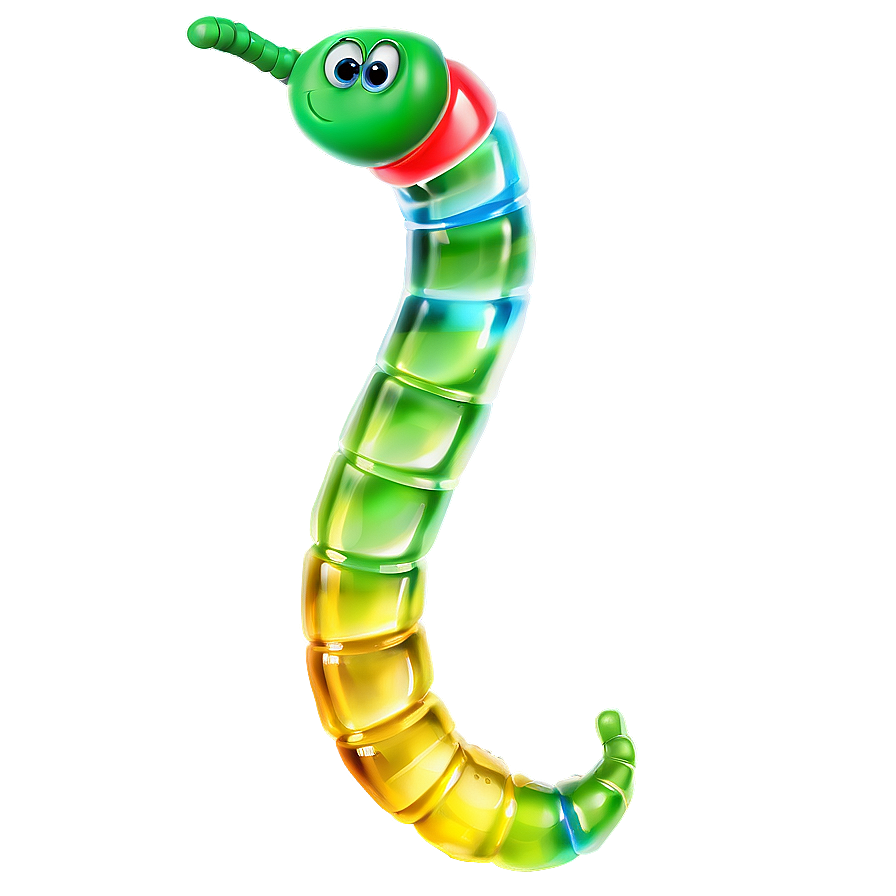 Animated Gummy Worm Character Png 06132024 PNG Image