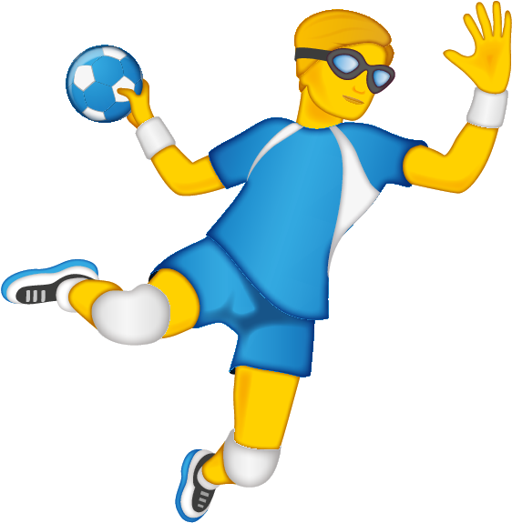 Animated Handball Player Jumping Shot PNG Image