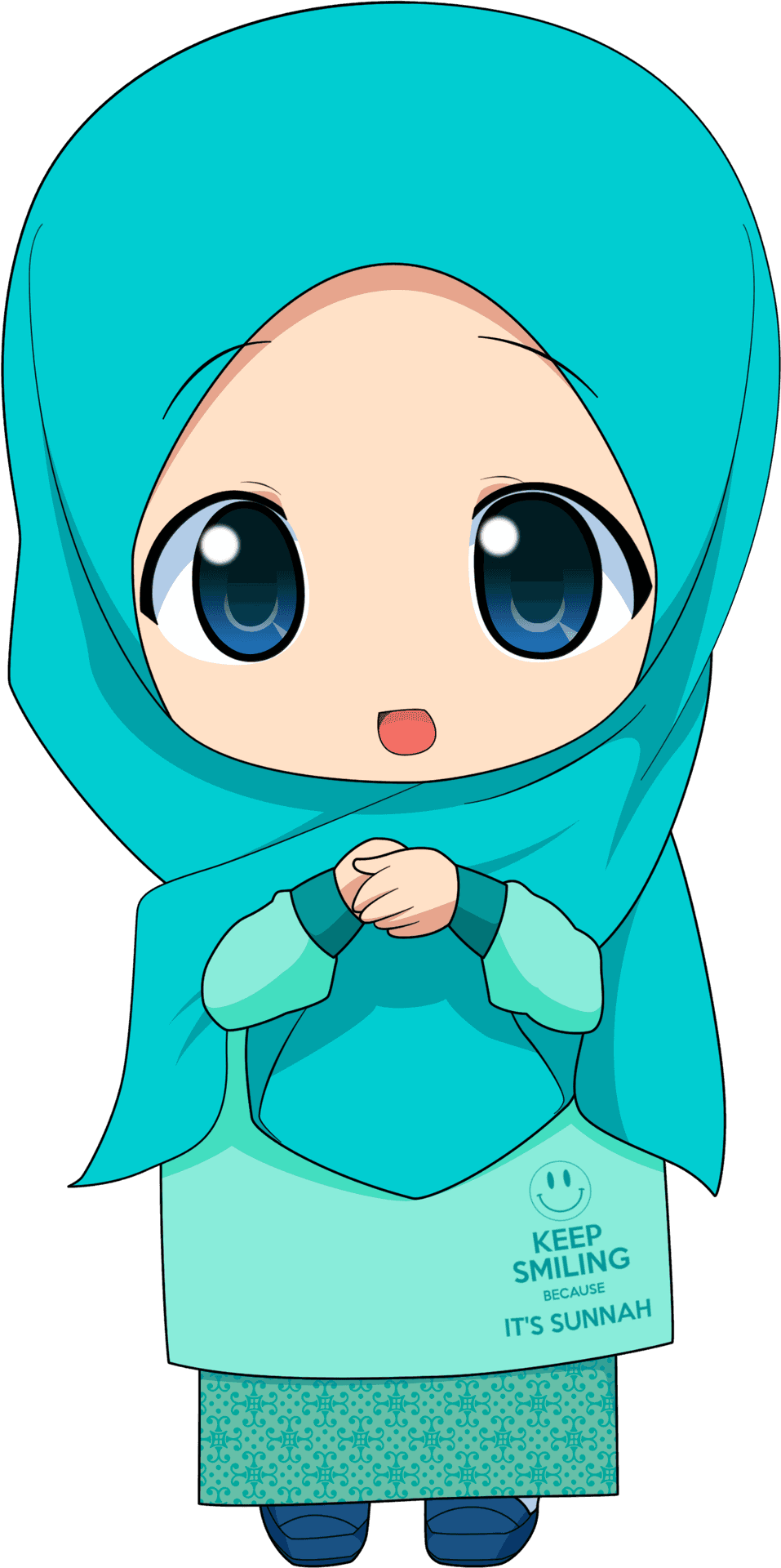 Animated Hijab Girl Smiling Sunnah PNG Image