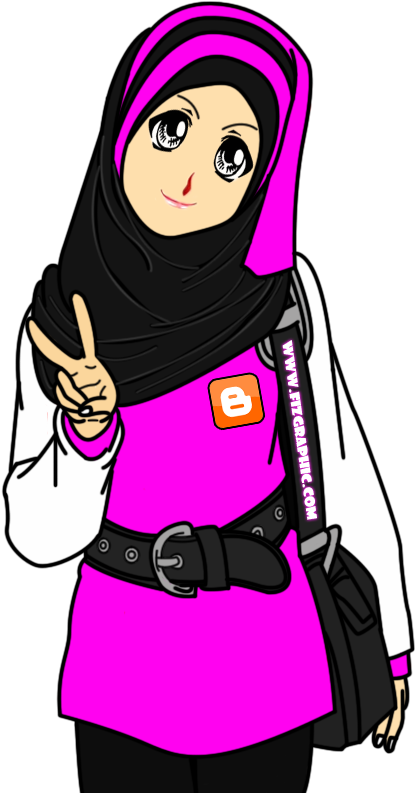 Animated Hijab Wearing Character PNG Image