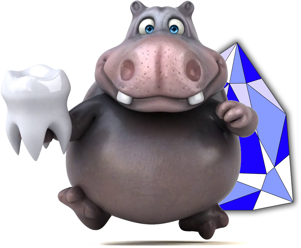 Animated Hippo With Toothand Shield PNG Image