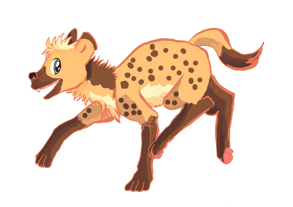 Animated Hyena Running PNG Image