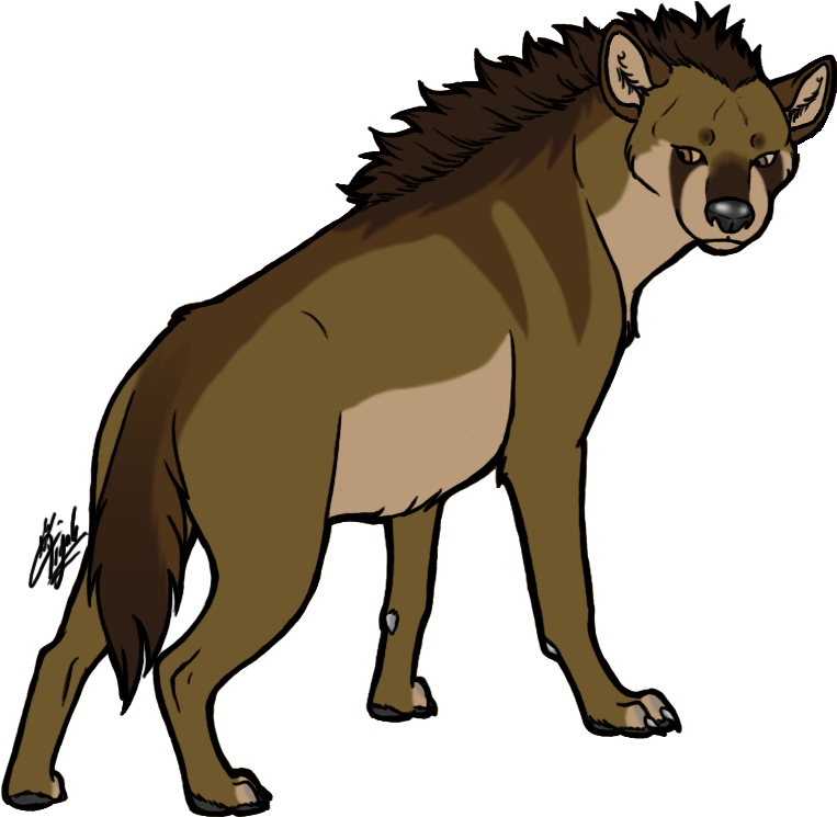 Animated Hyena Standing Side View PNG Image