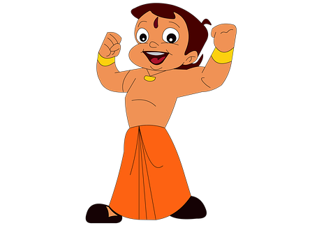 Animated Indian Boy Celebrating PNG Image