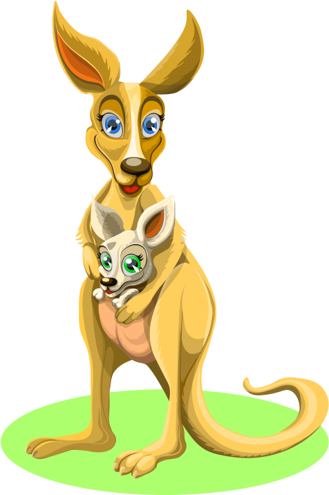 Animated Kangarooand Joey PNG Image