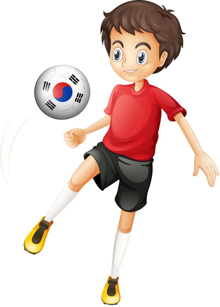 Animated Kid Playing Football Clipart PNG Image