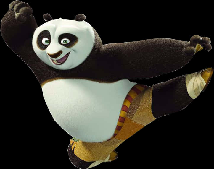 Animated Kung Fu Panda Action Pose PNG Image