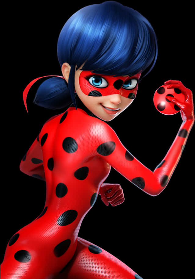 Animated Ladybug Heroine PNG Image