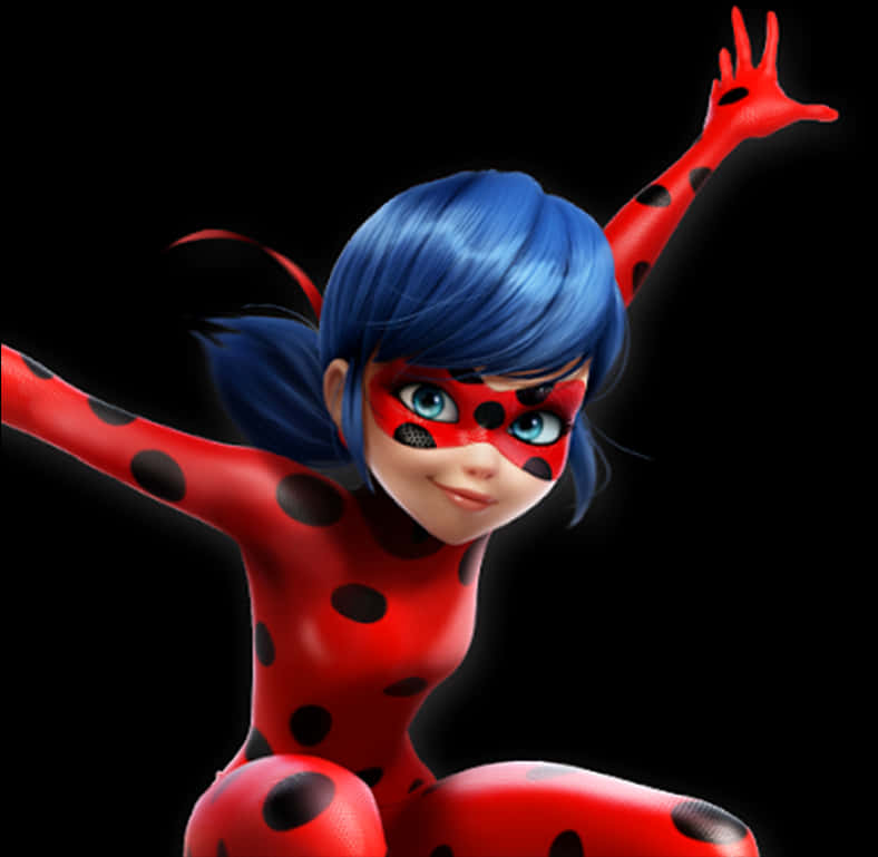 Animated Ladybug Heroine PNG Image