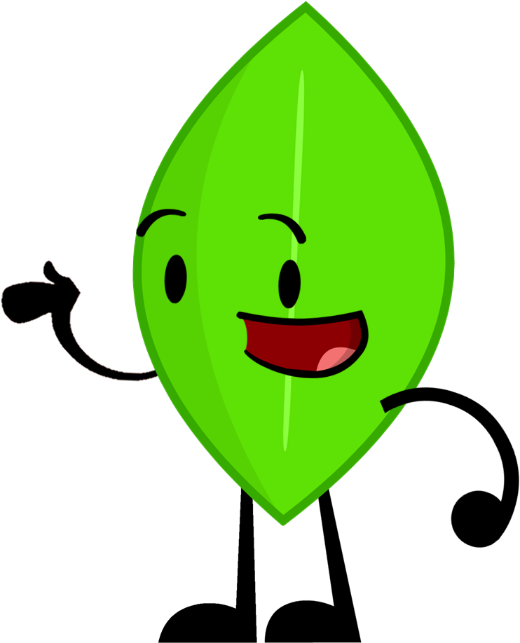 Animated Leaf Character Smiling.png PNG Image