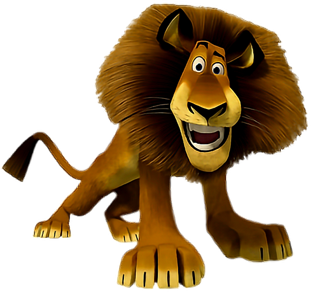 Animated Lion Character Smiling PNG Image