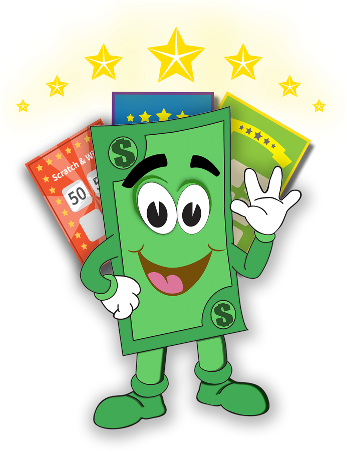 Animated Lottery Ticket Character PNG Image