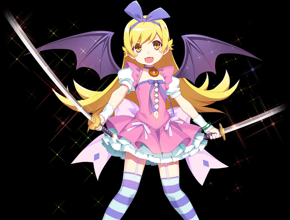 Animated Magical Girl With Sword PNG Image