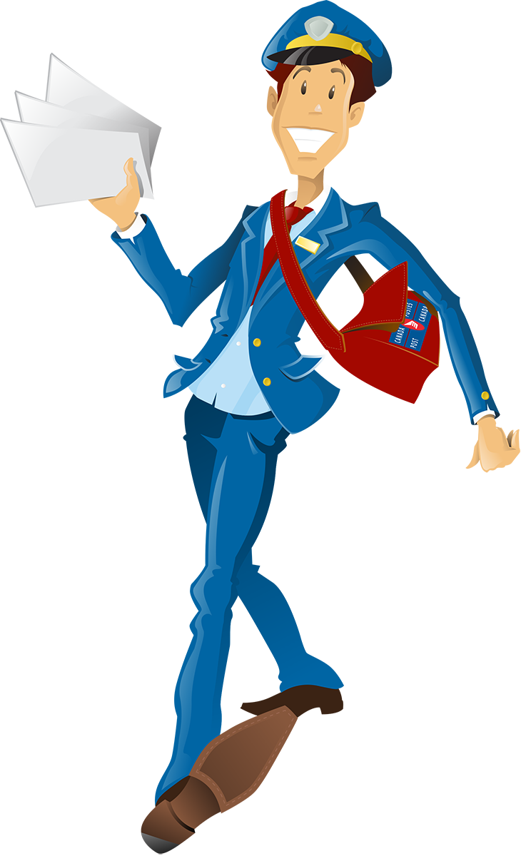 Animated Mail Carrier Delivery PNG Image