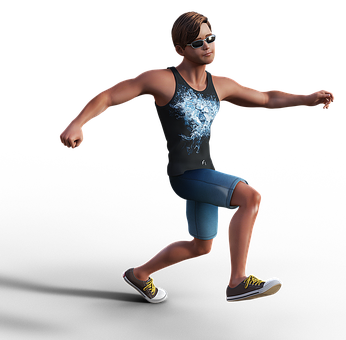 Animated Man Running Pose PNG Image