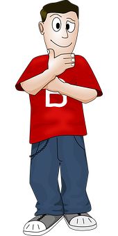 Animated Manin Red Shirt PNG Image