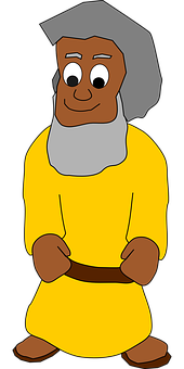 Animated Medieval Manin Yellow Robe PNG Image