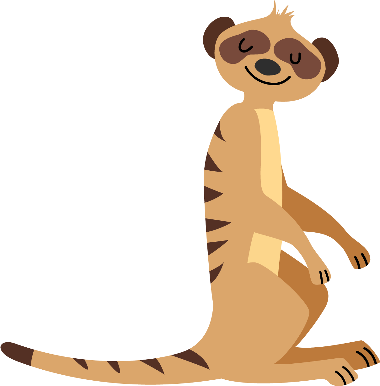 Animated Meerkat Sitting Graphic PNG Image