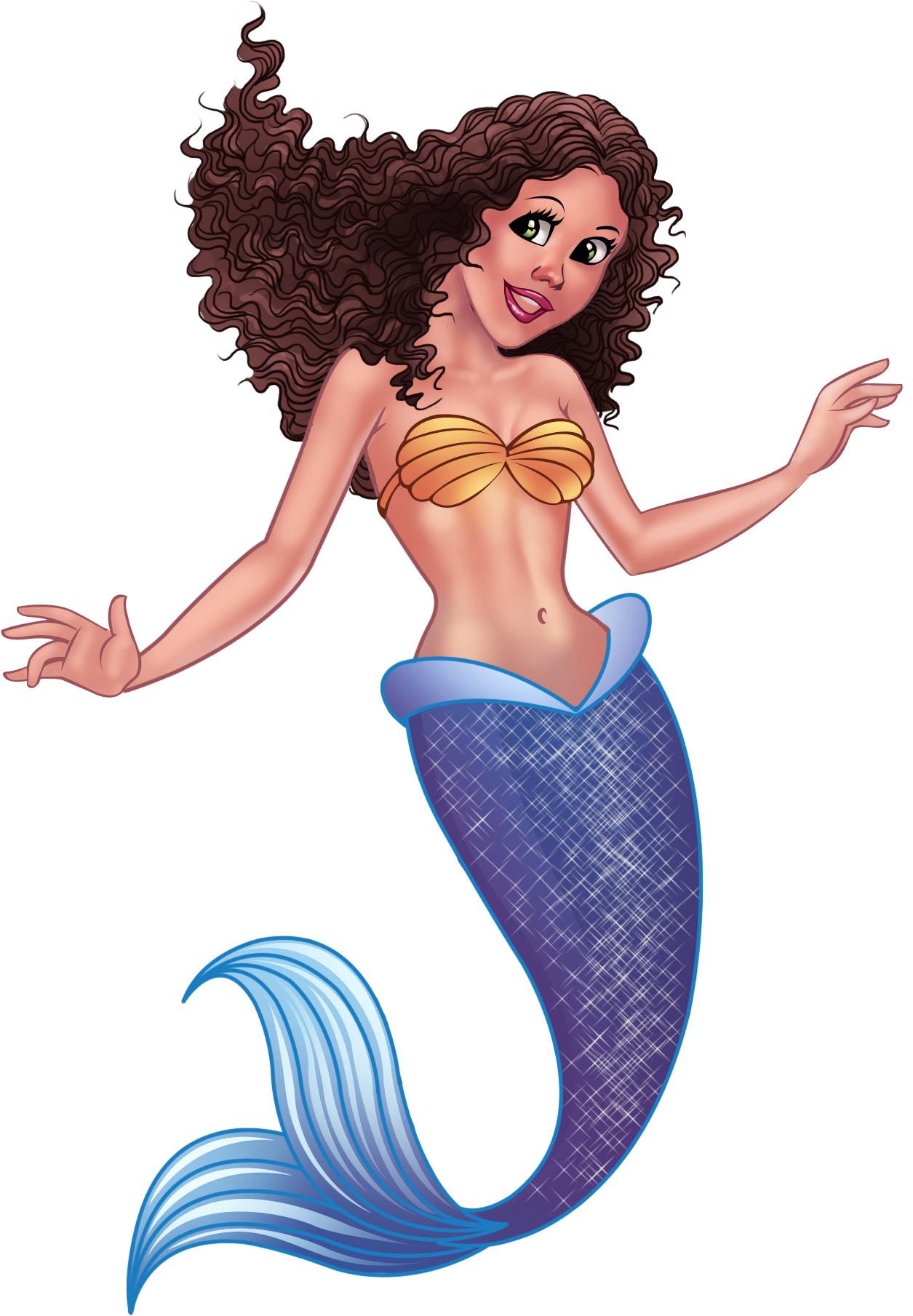 Animated Mermaid Illustration PNG Image