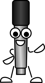 Animated Microphone Character PNG Image