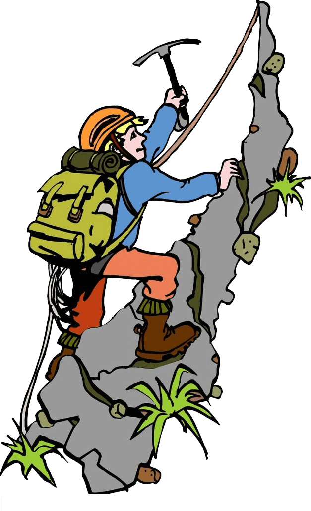 Animated Mountain Climber Adventure PNG Image