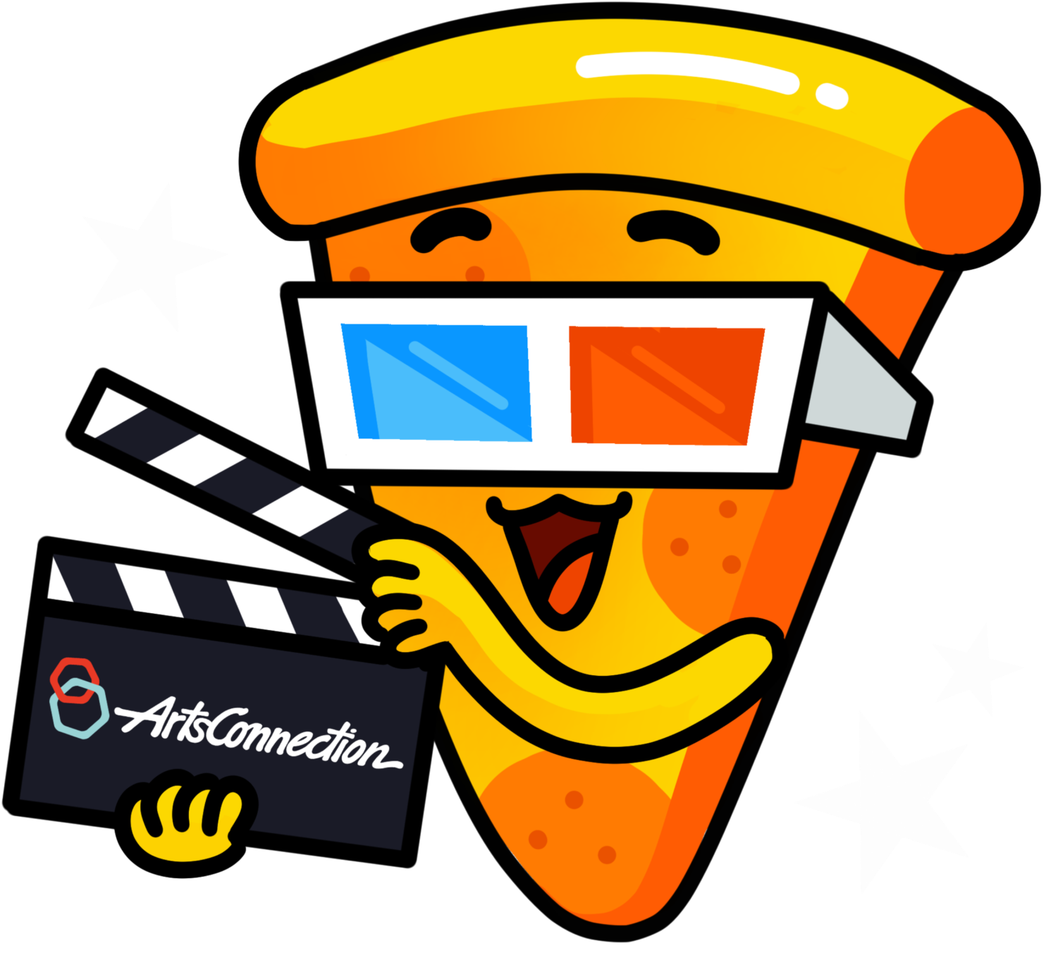 Animated Movie Enthusiast Pizza Slice PNG Image