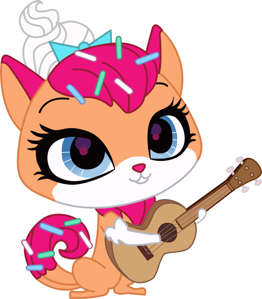 Animated Musical Kittywith Ukulele PNG Image