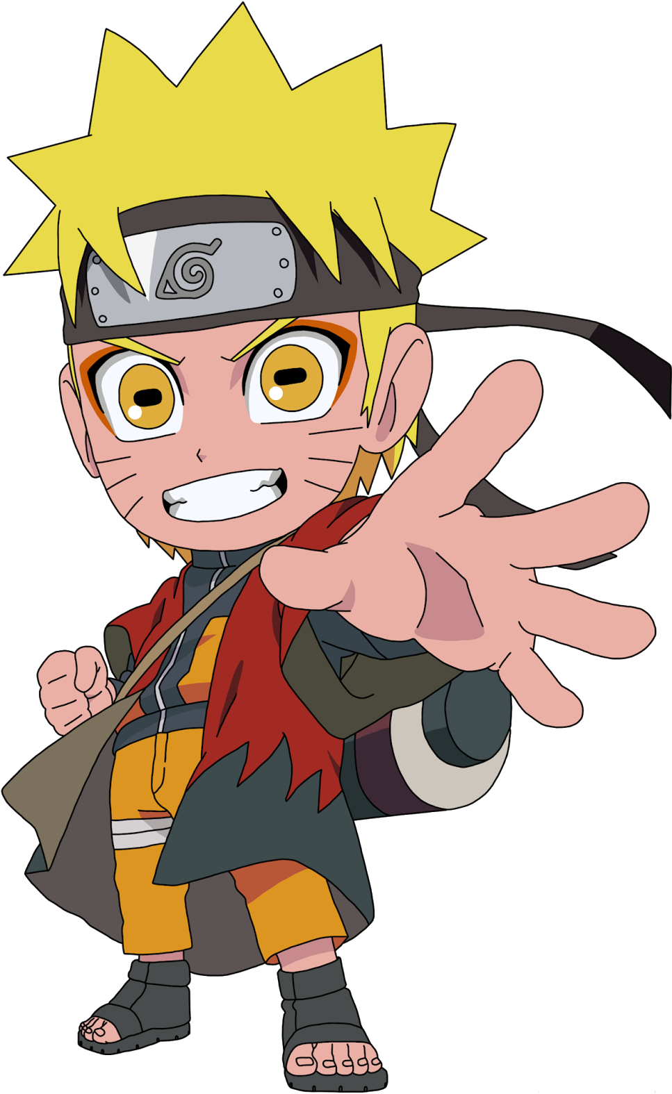 Animated Ninja Character Reaching Out PNG Image