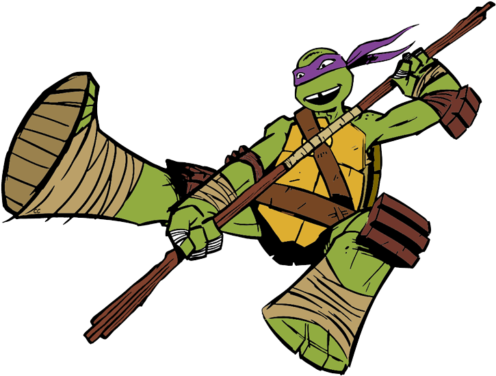 Animated Ninja Turtle With Bo Staff PNG Image